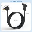 Type-C Elbow to Female Screw Fixed Panel Extension Cable, 0.6m - 2