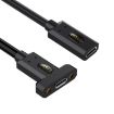 USB4 Type-C Female Panel Extension Cable, 0.3m Ear Screw Fix - 1