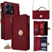 Red Crossbody Leather Phone Case for Redmi Note 14S 4G - 1