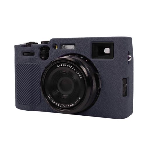 FUJIFILM X100VI Dark Blue Litchi Texture Silicone Protective Case - 1