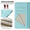 OPPO A5 5G Mint Green RFID Leather Phone Case - Global Smile Design - 6