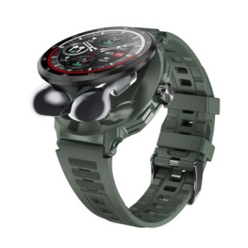 D11 1.46" Smart Watch with Bluetooth Earphone, NFC, Heart Rate (Green) - 1