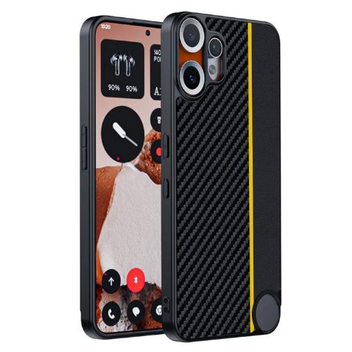 CMF Phone 2 Pro Ultra-thin Black Yellow Carbon Fiber Case - 1