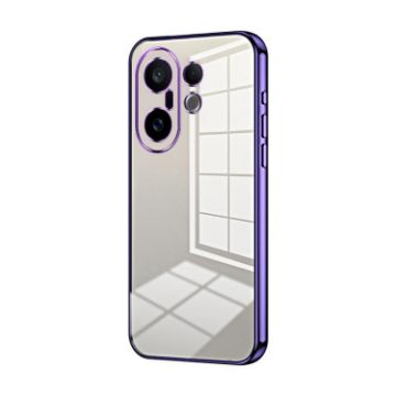 Vivo S30 Pro mini Transparent Purple Phone Case with Fine Hole Design - 1