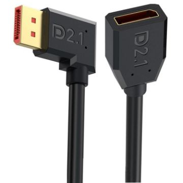 DP2.1 Male to Female 16K 30Hz DisplayPort Elbow Adapter Cable 50cm - 1