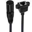 30cm XLR 5 Pin Male to RJ45 Female Audio Cable (Black) - 1