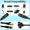 30cm XLR 5 Pin Male to RJ45 Female Audio Cable (Black) - 6