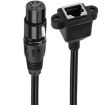 XLR 5 Pin Female to RJ45 Female Audio Cable, 30cm (Black) - 1
