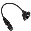 XLR 5 Pin Female to RJ45 Female Audio Cable, 30cm (Black) - 2