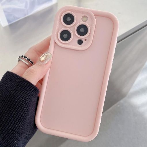 iPhone 15 Pro Max Light Pink Shockproof Frosted TPU Phone Case - 1
