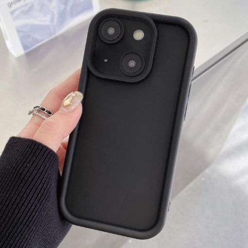 iPhone 15 Plus Black Shockproof Frosted TPU Case with Precise Holes - 1