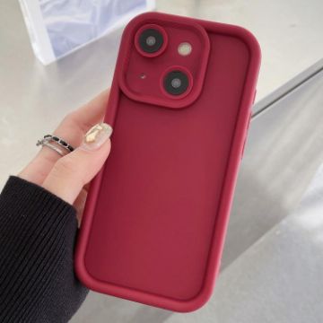Wine Red Shockproof TPU Phone Case for iPhone 15 - 1