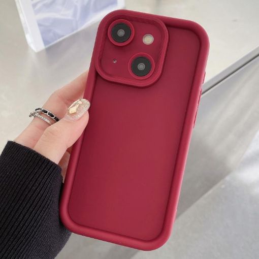 Wine Red Shockproof TPU Phone Case for iPhone 15 - 1