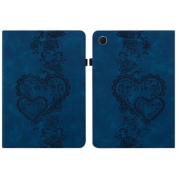 Samsung Galaxy Tab A8 10.5 Love Hearts Leather Case (Dark Blue) - 1