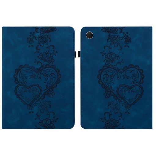 Samsung Galaxy Tab A8 10.5 Love Hearts Leather Case (Dark Blue) - 1