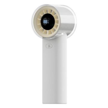 HX-F369 White LED Display High Speed Handheld Fan - 1