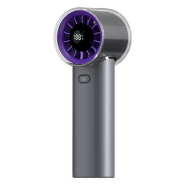 HX-F369 LED Display High Speed Handheld Fan - Dark Grey - 1