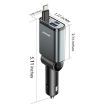 JOYROOM JR-CCL07 3 in 1 Retractable Car Charger - Dark Gray - 2