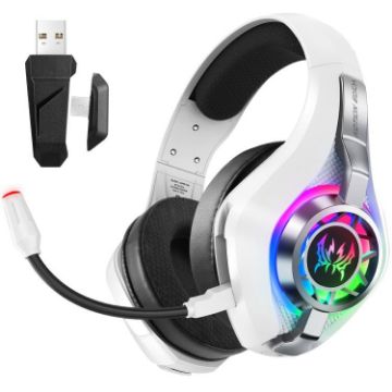 KOTION EACH GS400 Gaming Headset: Bluetooth 2.4GHz Tri-mode, White - 1