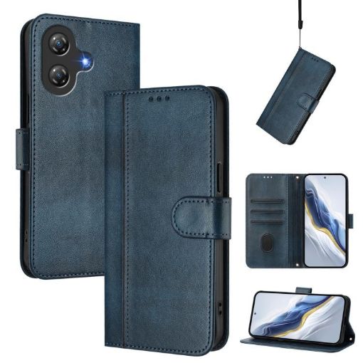 Ulefone Note 21 Retro Leather Phone Case, Dark Blue, Line Splicing - 1