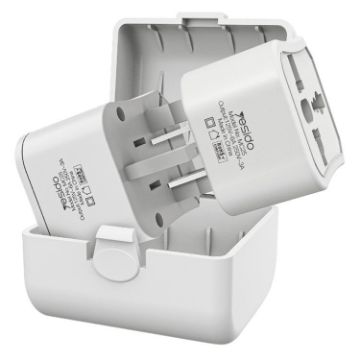 Yesido MC25 750W Travel Plug Adapter Kit with Case (White) - 1