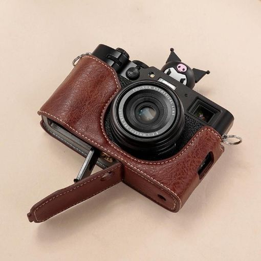FUJIFILM X100VI Coffee Buffalo Texture PU Leather Camera Case - 1