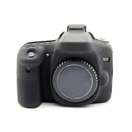 Black Soft Silicone Protective Case for Canon EOS 70D - 1