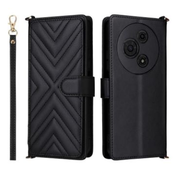 TCL 605/60 SE Leather Phone Case with 6-Card Slots & Wrist Strap - 1