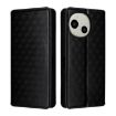 Sharp Aquos R10/R9 Flip Leather Case - Black Cubic Grid Texture - 2
