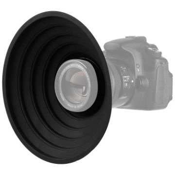 Universal Black Silicone Lens Hood, 30-50mm Size - 1