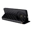 Fossibot S3 Pro Black Cubic Grid Leather Flip Phone Case - 6
