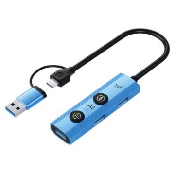 YCE V295B 5-in-1 USB3.0/Type-C HUB AI Docking Station (Blue) - 1