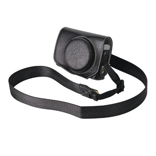 Canon G7 X Mark III/G7X3 Leather Camera Case with Strap (Black) - 1