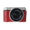 Fujifilm X-M5 Retro Litchi Leather Camera Case Bag with Strap (Red) - 2