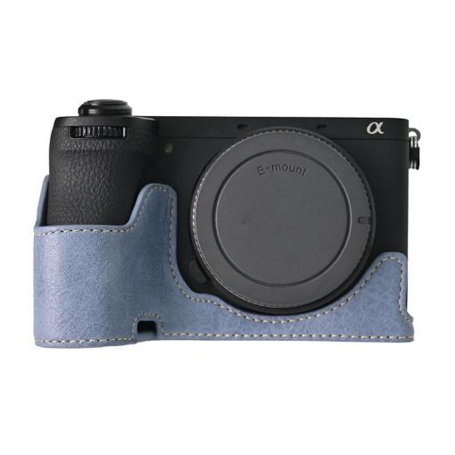 Sony ILCE-6700/A6700 Blue Litchi Texture Leather Camera Case - 1