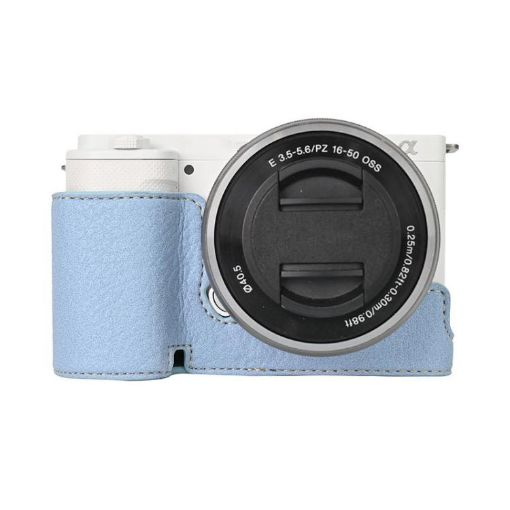Sony ZV-E10 Blue Litchi Texture PU Leather Camera Half Case Base - 1