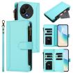 TCL 605/60 SE Mint Green Leather Case: 9 Card Slots, Magnetic Closure - 1