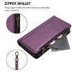 TCL 605/60 SE Purple Leather Case with Zipper & 9 Card Slots - 5