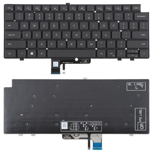 Backlit Laptop Keyboard for Dell Latitude 7340 7440 7640 (Black) - 1