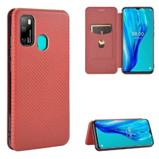 Ulefone Note 9P Brown Flip Case with Card Slot - TPU+PC+PU Leather - 1