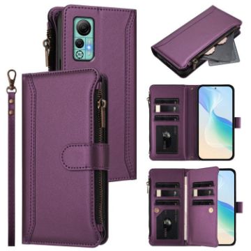 Ulefone Note 14 Leather Case: Magnetic Closure, 9 Card Slots, Purple - 1