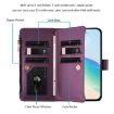 Ulefone Note 16 Pro Purple Leather Case, 9 Card Slots, Strap, Zipper - 3