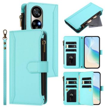 Ulefone Note 17 Pro Mint Green Leather Case, 9 Card Slots, Zipper - 1