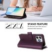Ulefone Note 18 Ultra/Pro Leather Case: 9 Card Slots, Purple Zipper - 4