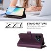 Ulefone Note 19 Purple Leather Case: 9 Card Slots, Zipper, Strap - 4