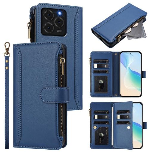 Ulefone Note 20 Pro Leather Case: Magnetic, 9 Card Slots, Dark Blue - 1