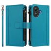 Ulefone Note 21 Turquoise Leather Case: 9 Card Slots, Strap, Zipper - 2