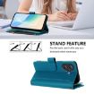 Ulefone Note 21 Turquoise Leather Case: 9 Card Slots, Strap, Zipper - 4