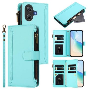 Ulefone Note 21 Mint Green Leather Case: 9 Card Slots & Hand Strap - 1