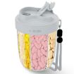 Large Grey Portable Compartment Sealed Pill Organizer Cup - 1